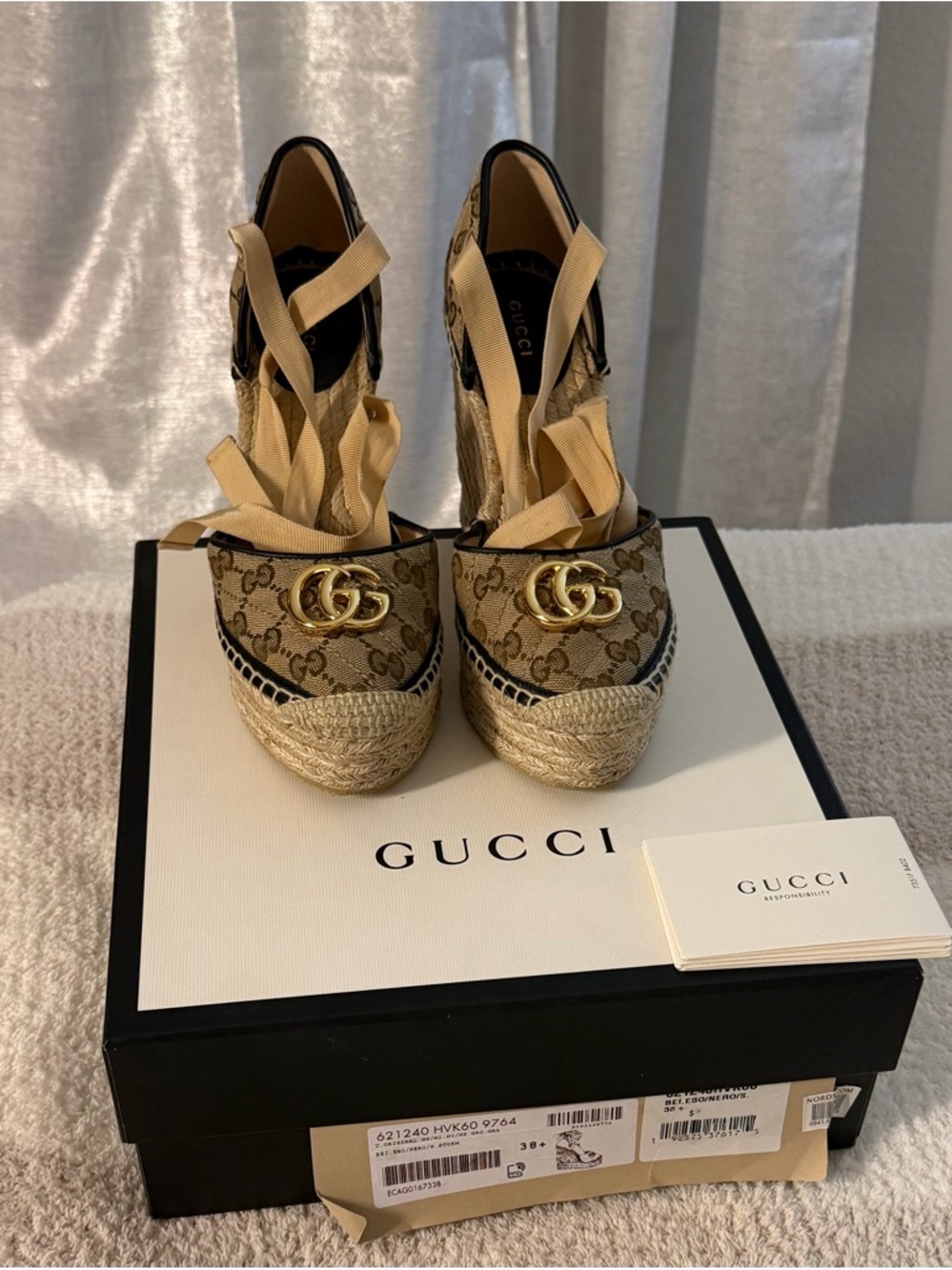 Gucci 85mm Pilar Espadrille Wedge - Picture 6 of 12